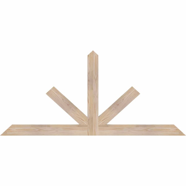 Ekena Millwork Saratoga Smooth Timber Gable Bracket, Douglas Fir, 60"W x 27"H x 1 1/2"D x 3 1/2"F, 11/12 Pitch GBW060X27X0204SAR00SDF - main